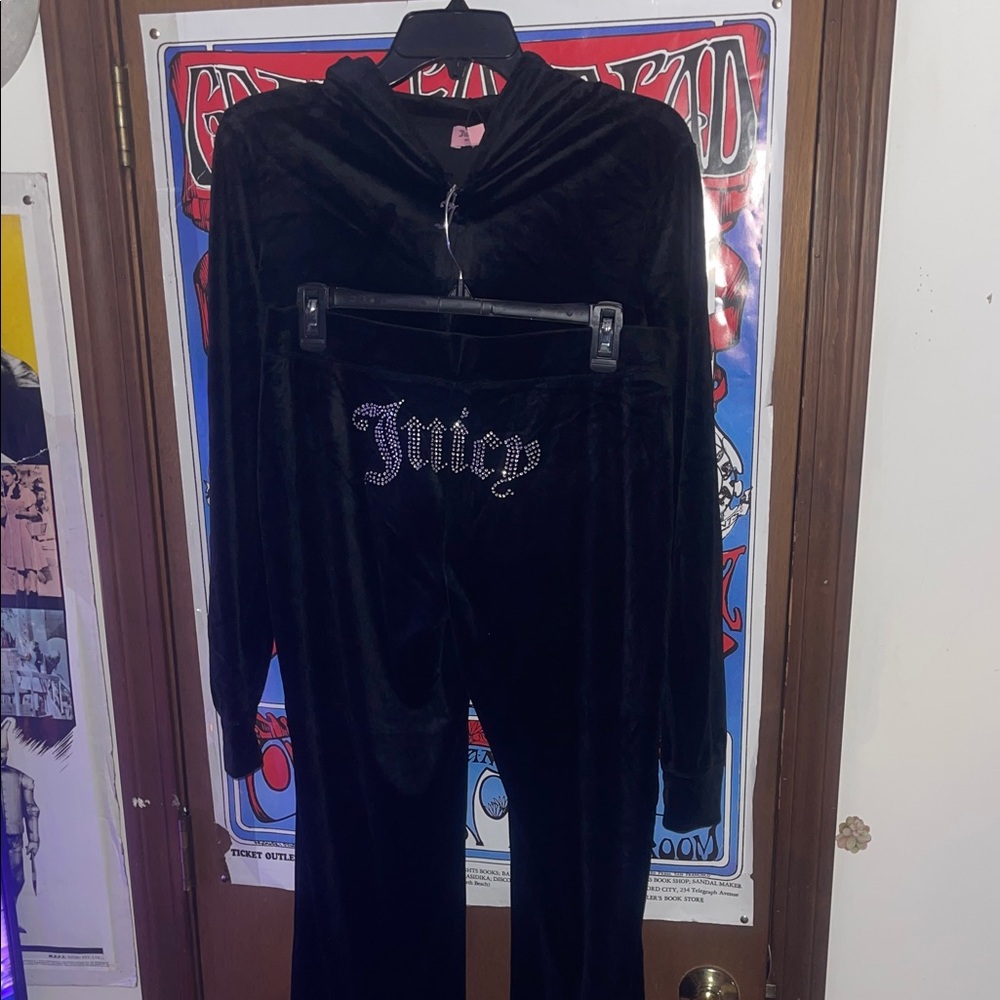 Juicy Couture Black Velour Set